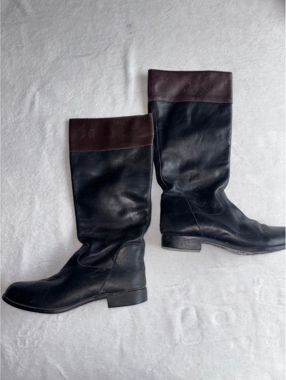 Ariat Two-Tone Leather Riding Boots Black Brown 10M